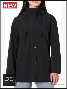 Relaxed-Fit Waterproof Hooded Rain Jacket Long Length